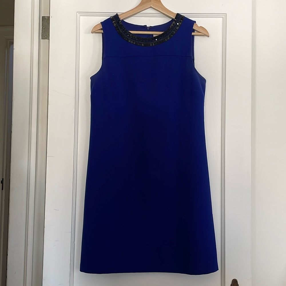 Gorgeous Blue Shift Dress with Black Beading 💙🖤